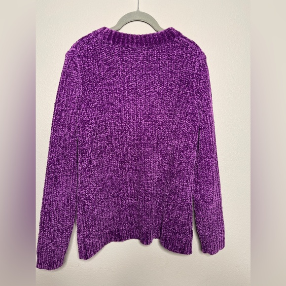 Talbots purple chenille chunky knit sweater - Picture 5 of 8